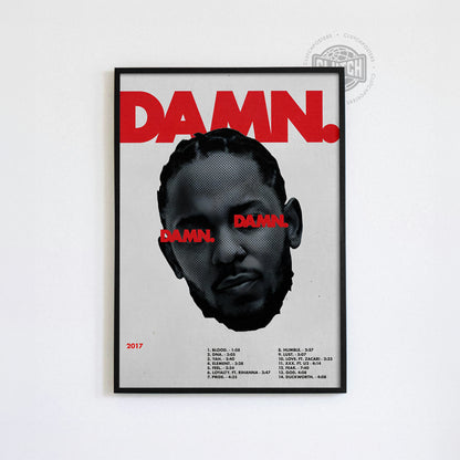 Kendrick Lamar 'Damn' Tracklist Poster