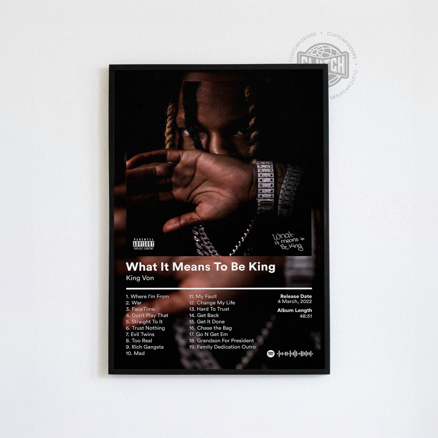 King Von 'What It Means To Be King' Album Poster