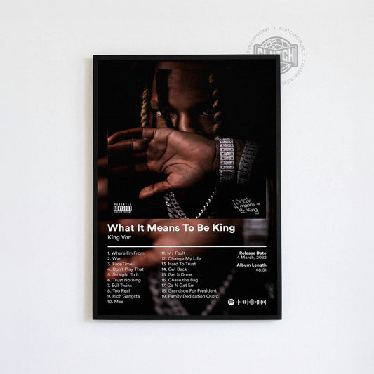 King Von 'What It Means To Be King' Album Poster