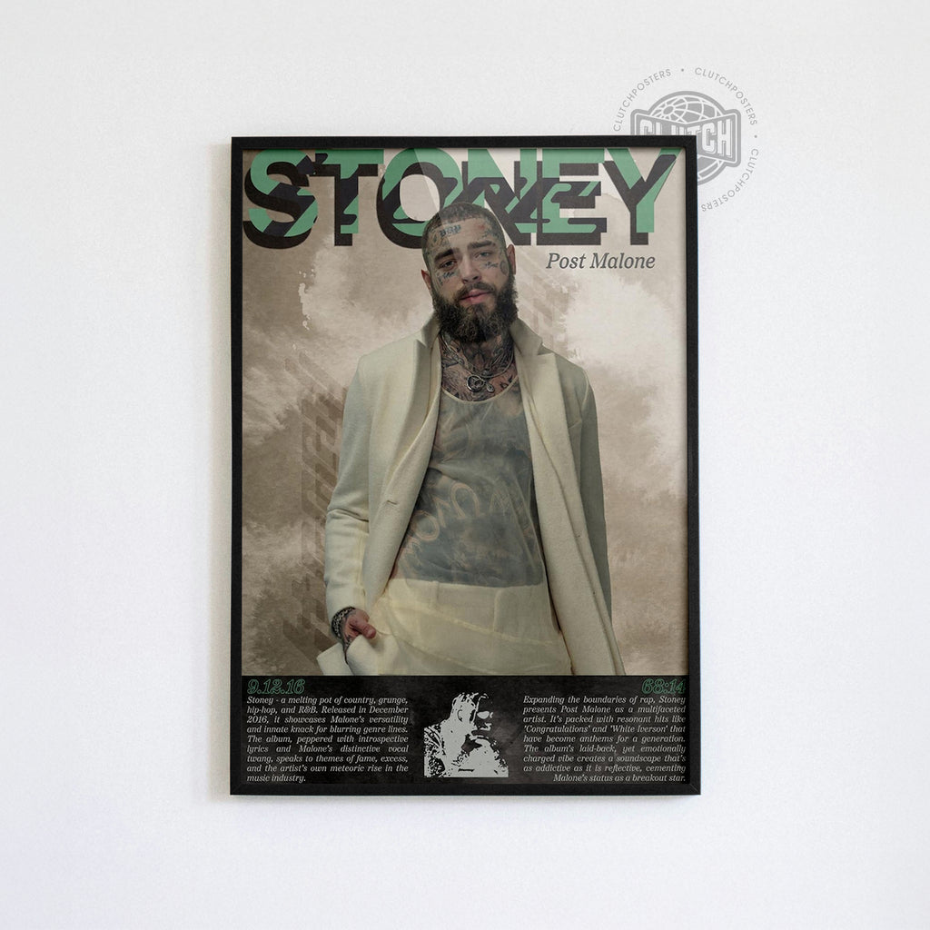 Post Malone 'Stoney' Written Poster