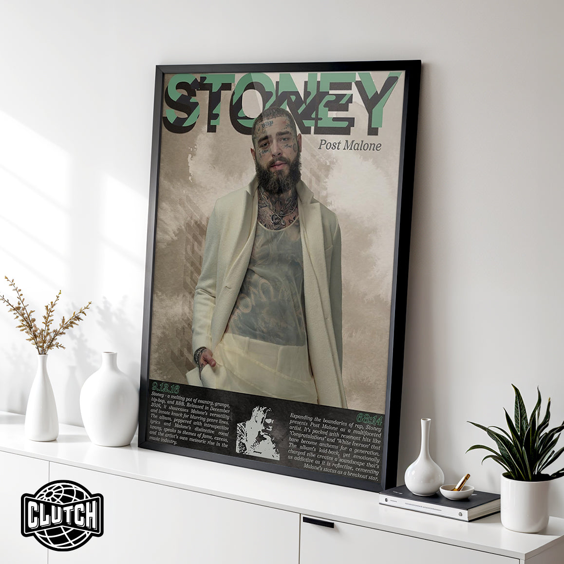 Post Malone 'Stoney' Written Poster