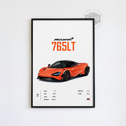 Mclaren 765 LT 'CORE' Car Poster
