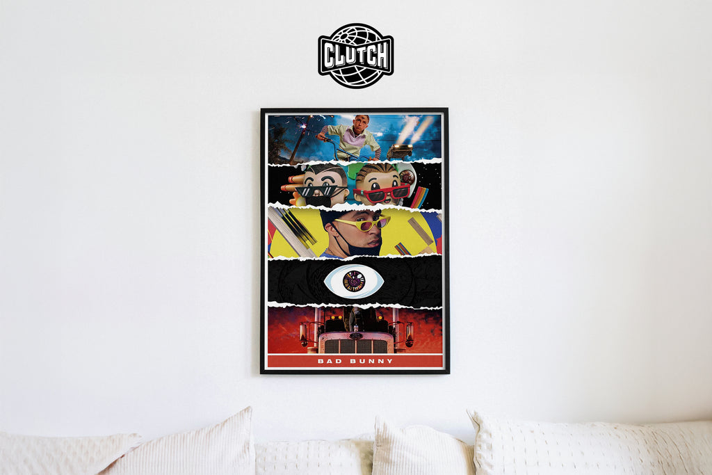 Bad Bunny Album Montage Poster
