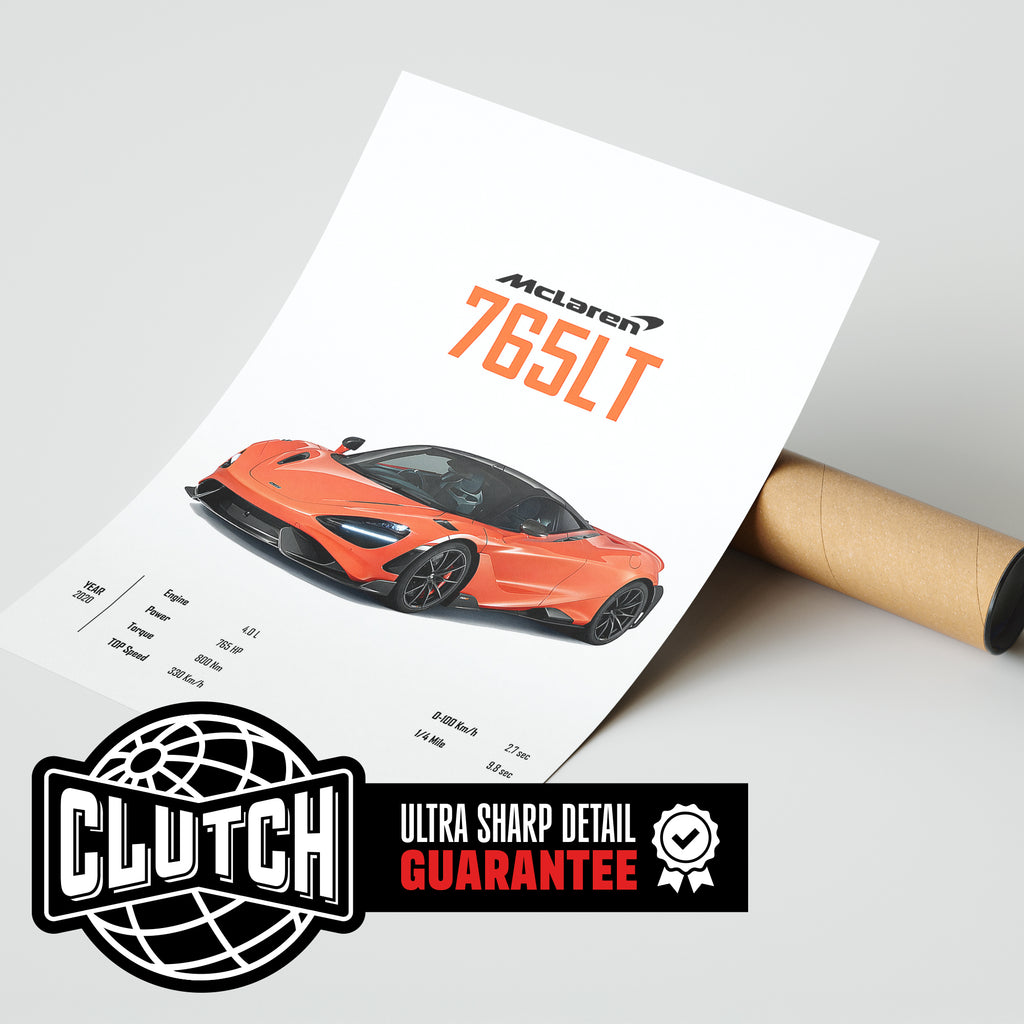 Mclaren 765 LT 'CORE' Car Poster