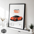 Mclaren 765 LT 'CORE' Car Poster