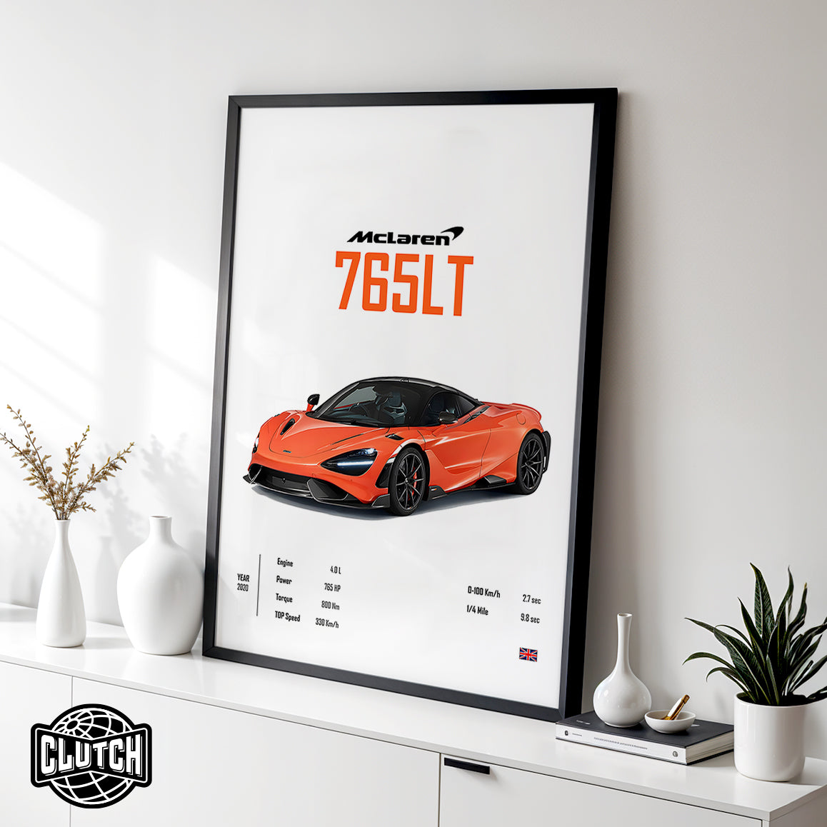 Mclaren 765 LT 'CORE' Car Poster
