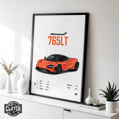 Mclaren 765 LT 'CORE' Car Poster
