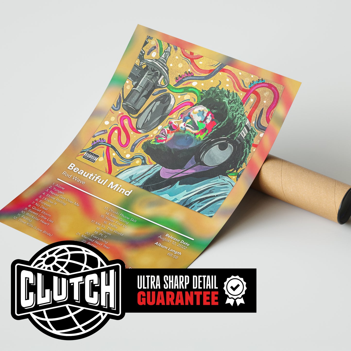 Rod Wave 'Beautiful Mind' Album Poster