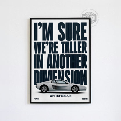 Frank Ocean 'White Ferrari' Poster