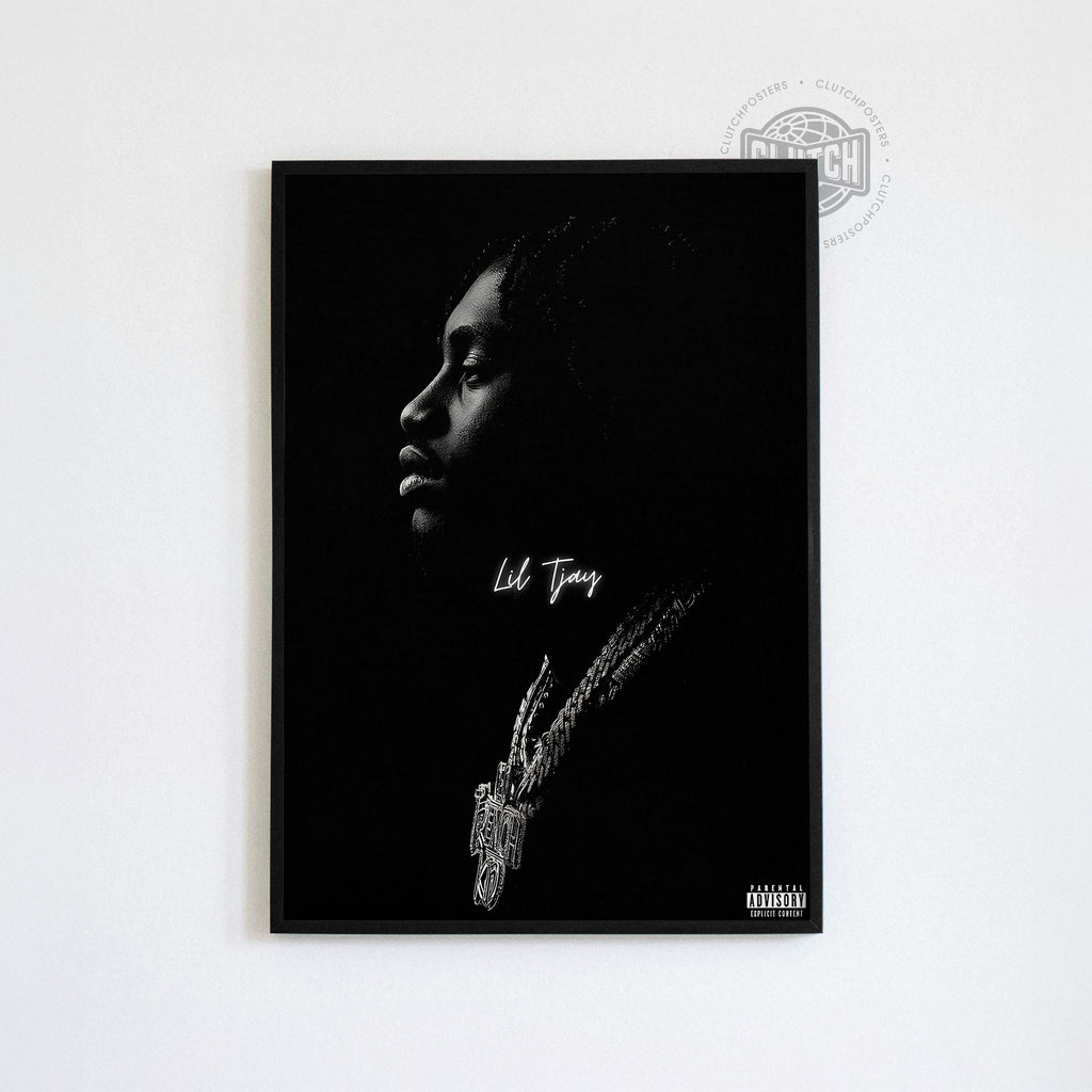 Lil Tjay B&W Poster
