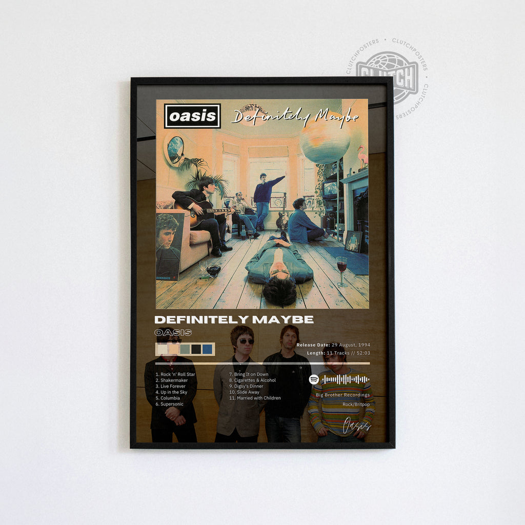 Oasis 'Definitely Maybe' Album Poster