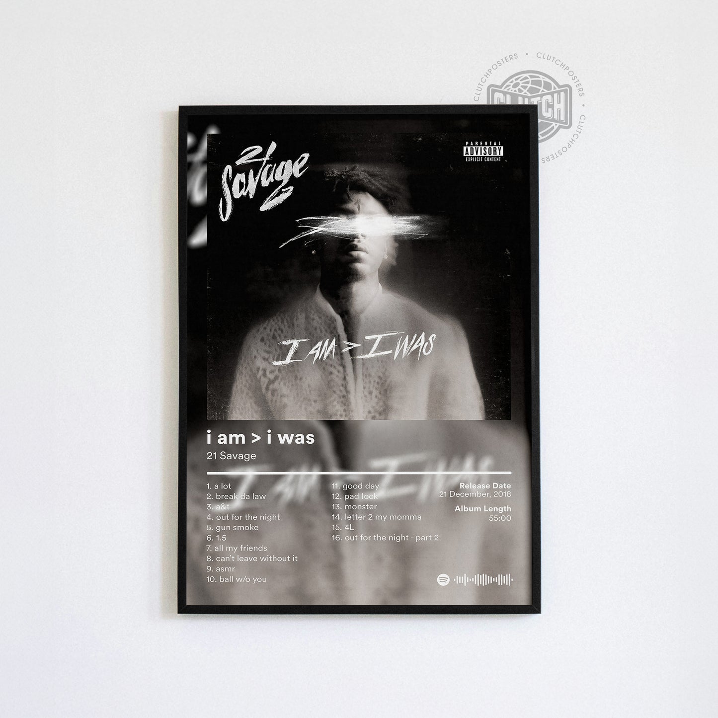 21 Savage 'i am > i was' Album Poster