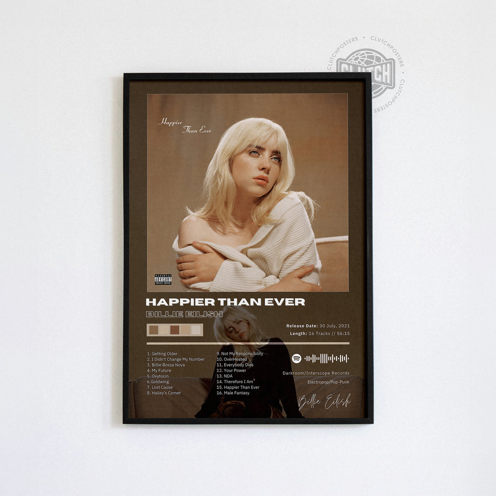 Billie Eilish 'Happier Than Ever' Album Poster
