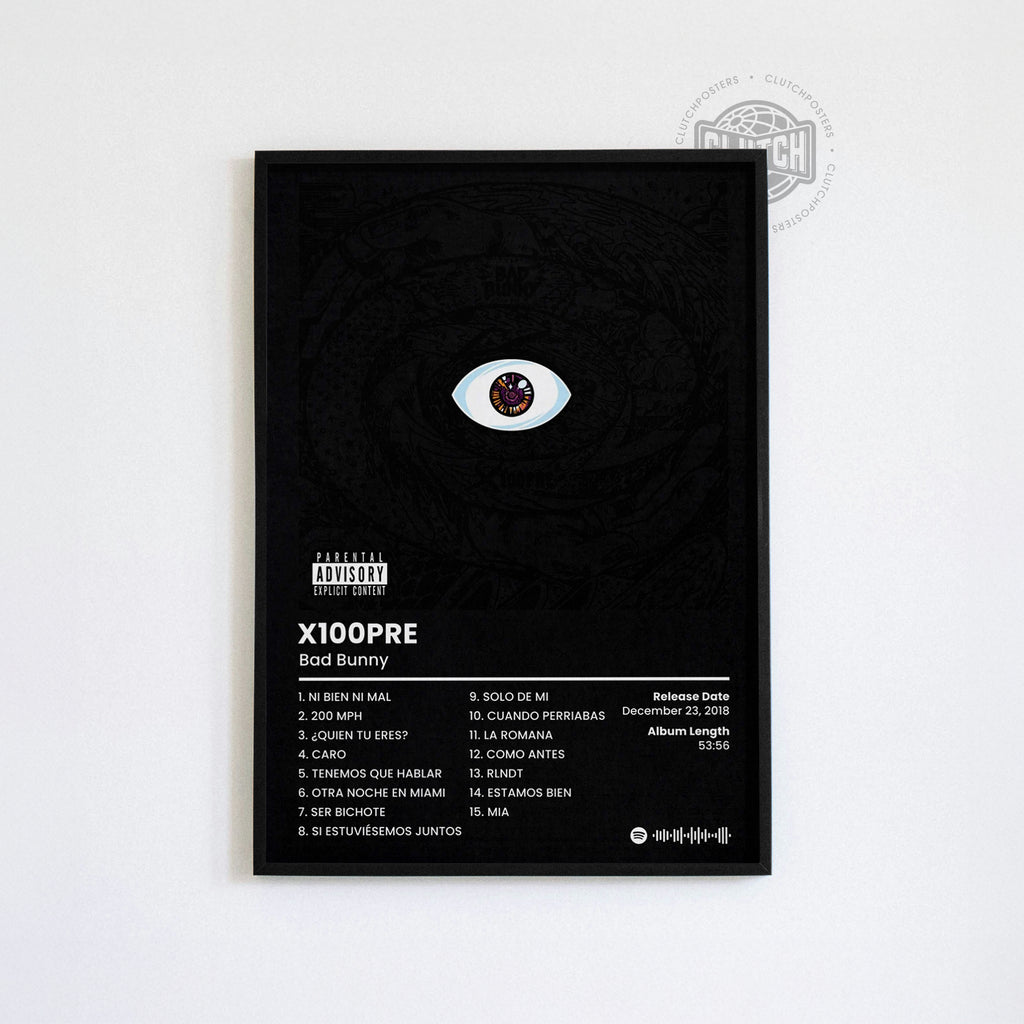 Bad Bunny 'X100PRE' Album Poster