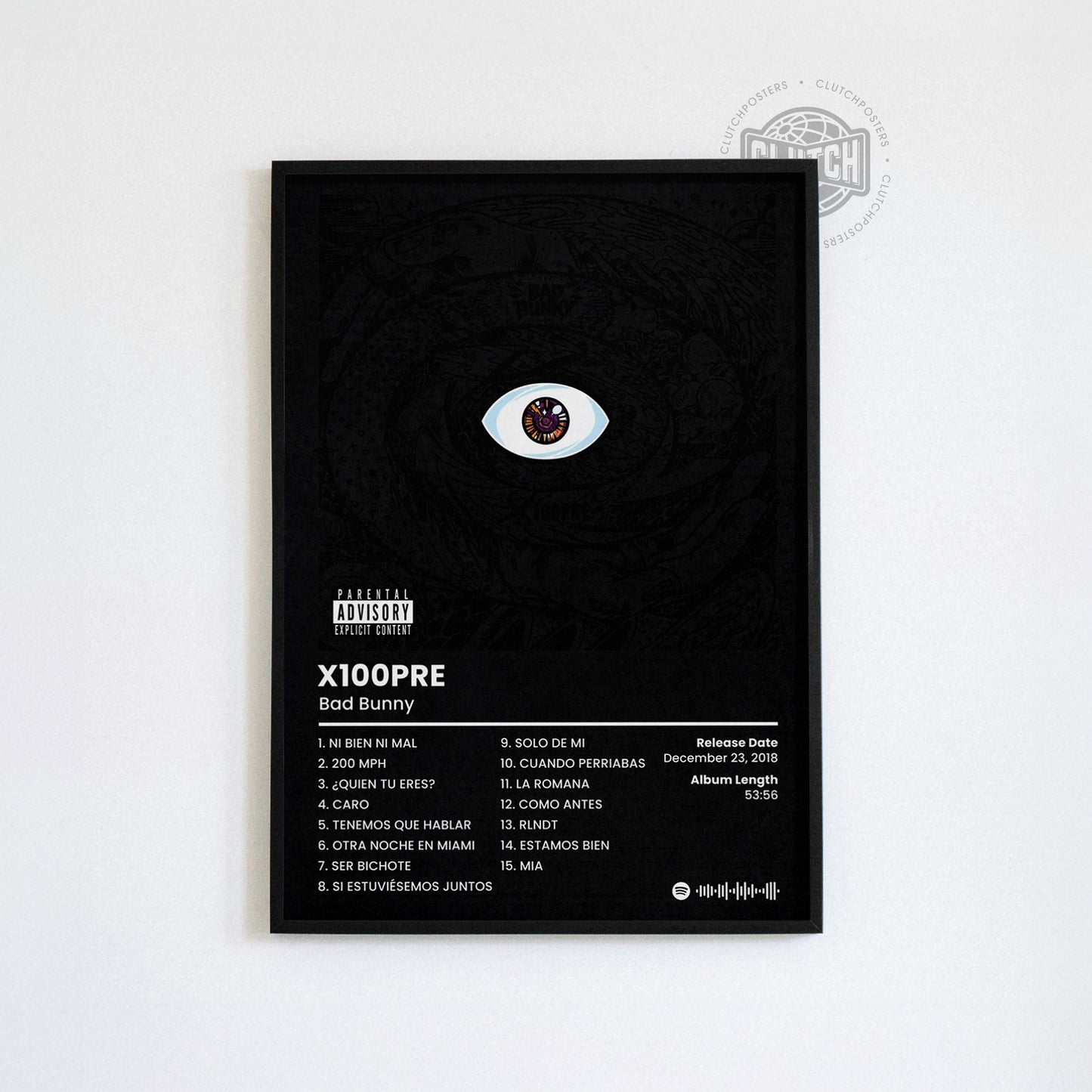 Bad Bunny 'X100PRE' Album Poster