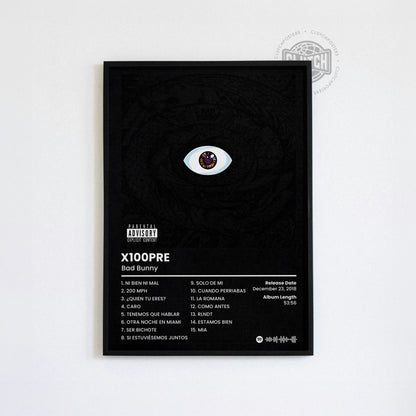 Bad Bunny 'X100PRE' Album Poster