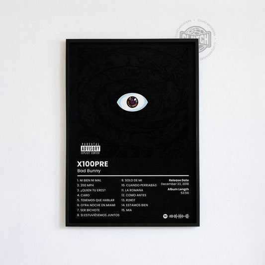 Bad Bunny 'X100PRE' Album Poster