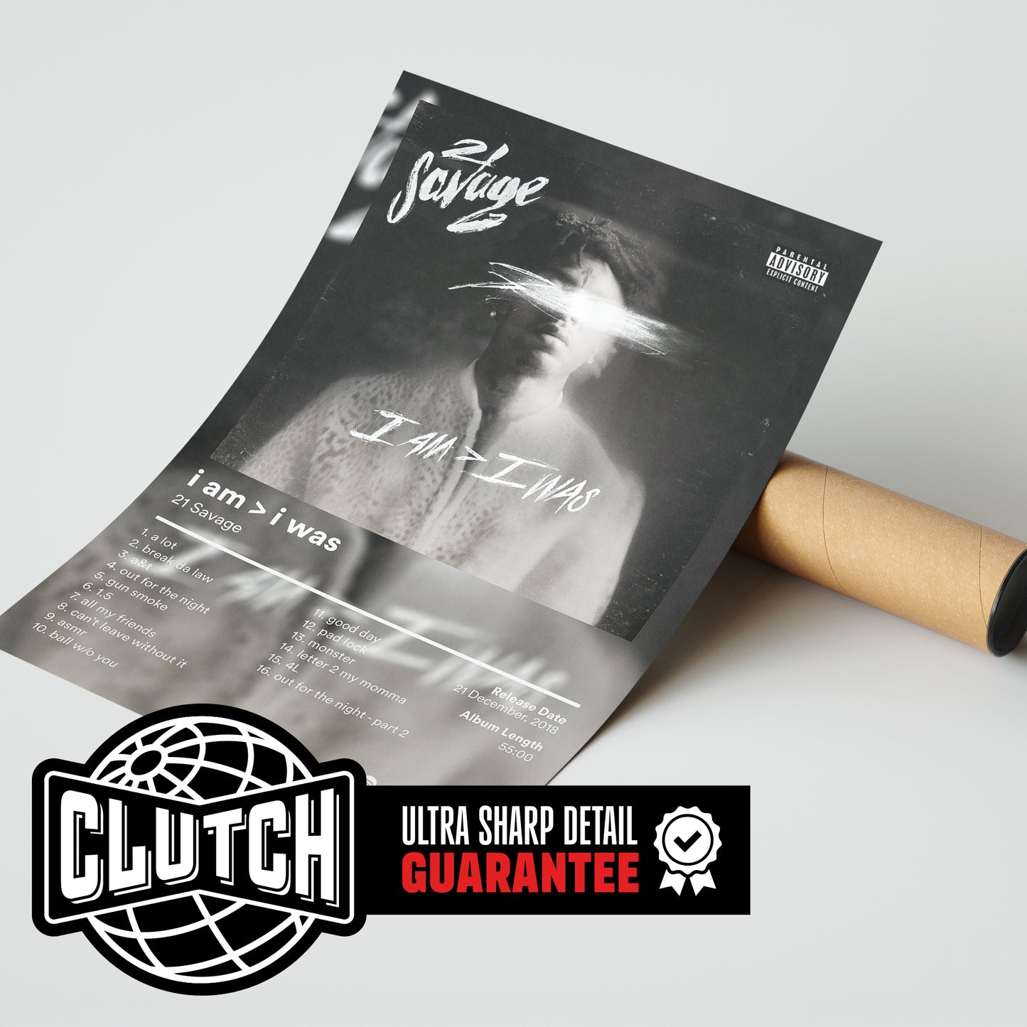 21 Savage 'i am > i was' Album Poster