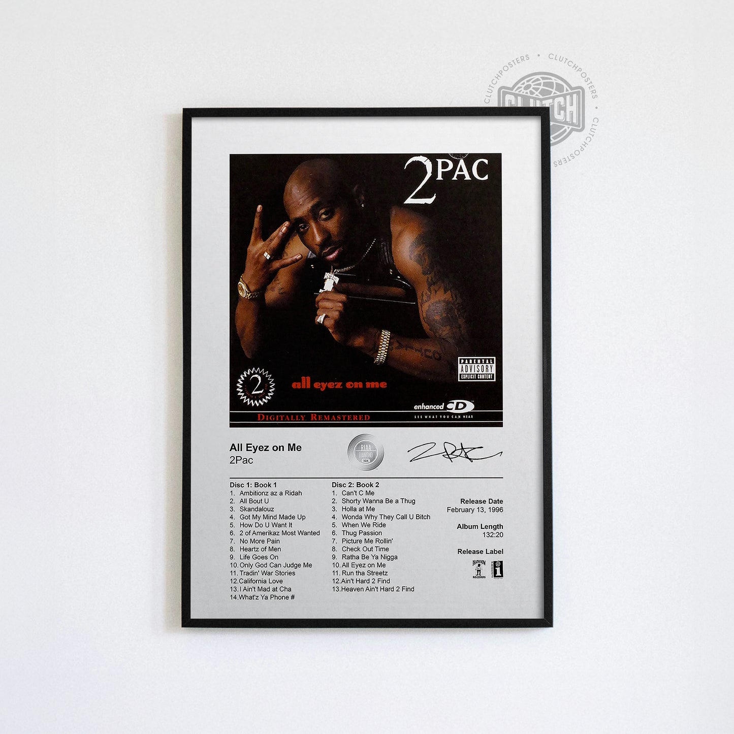 2PAC 'All Eyez On Me' Album Poster