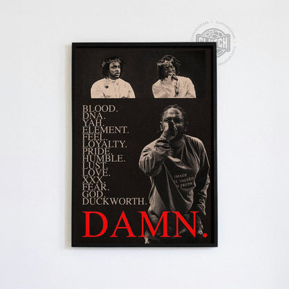 Kendrick Lamar 'Damn' Visions Poster