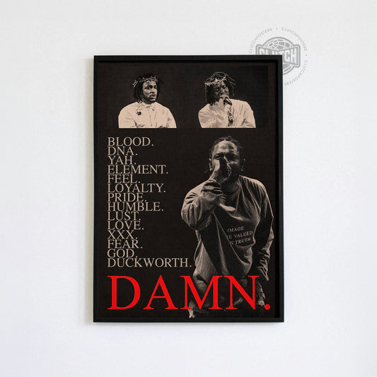 Kendrick Lamar 'Damn' Visions Poster