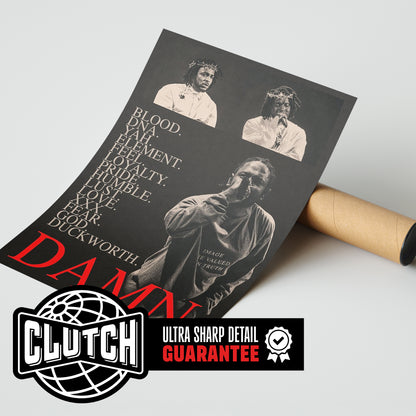 Kendrick Lamar 'Damn' Visions Poster