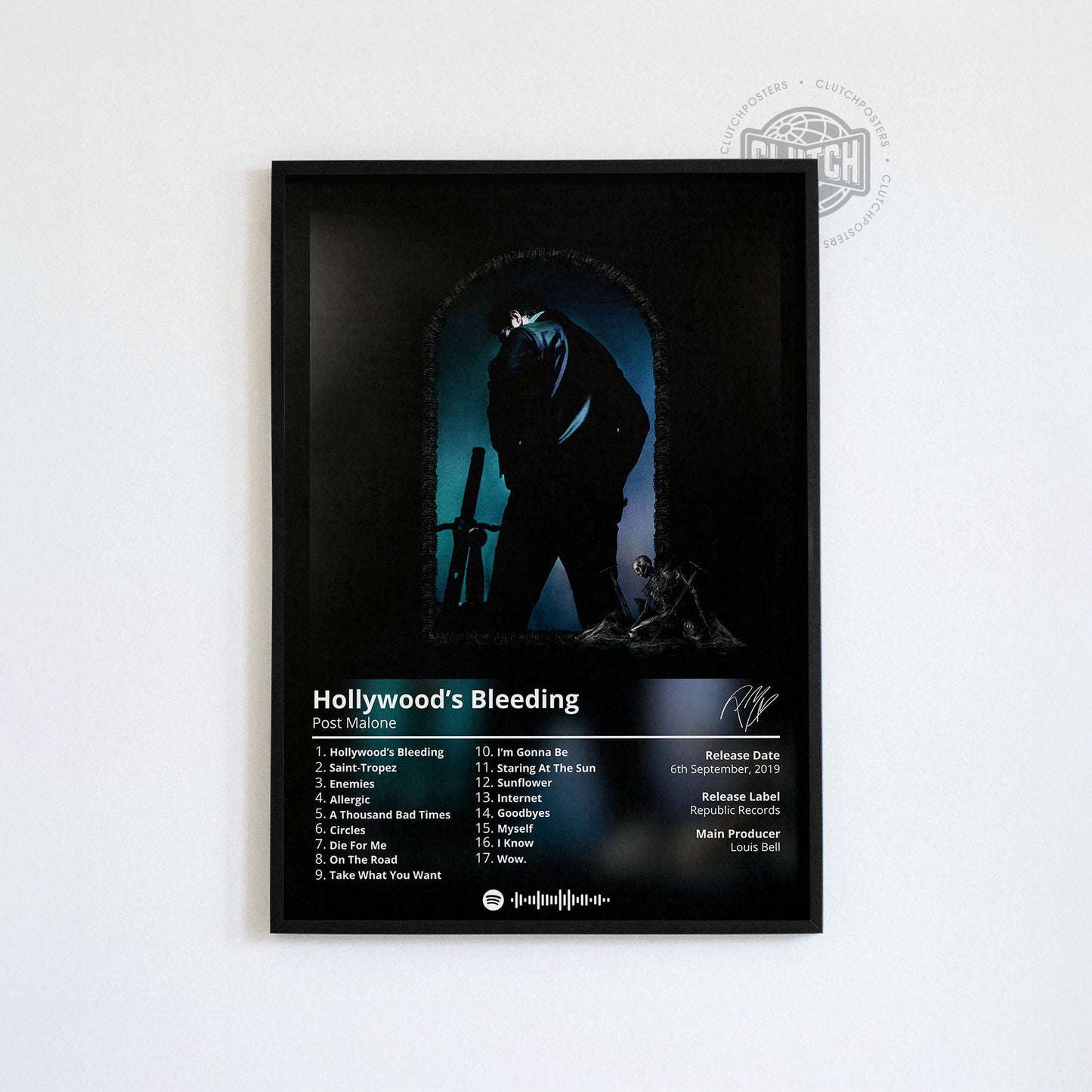 Post Malone 'Hollywood's Bleeding' Album Poster