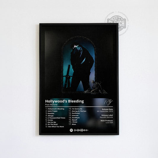 Post Malone 'Hollywood's Bleeding' Album Poster