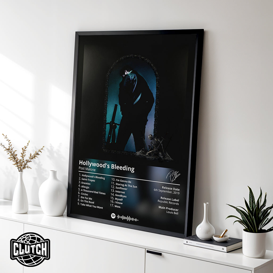 Post Malone 'Hollywood's Bleeding' Album Poster