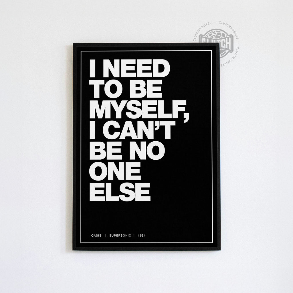 Oasis 'Supersonic' Lyric Poster