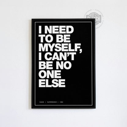 Oasis 'Supersonic' Lyric Poster