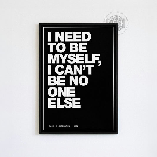 Oasis 'Supersonic' Lyric Poster