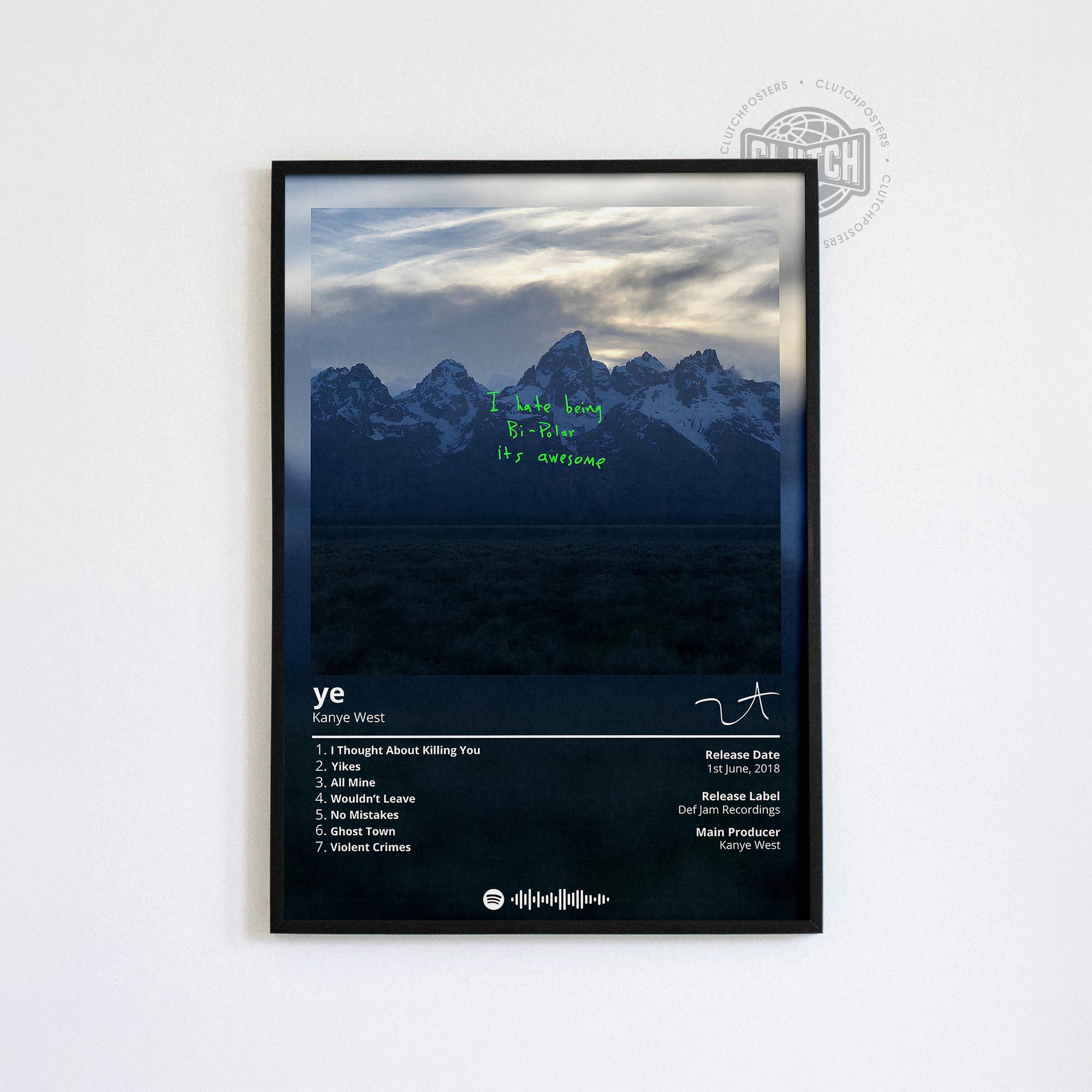 Kanye West 'Ye' Spotify Poster