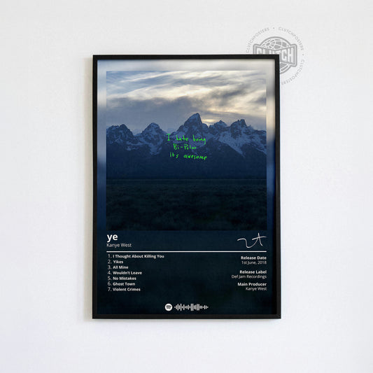 Kanye West 'Ye' Spotify Poster