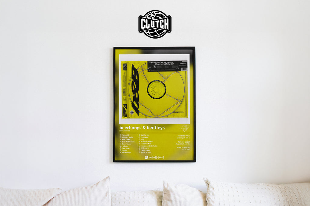 Post Malone 'Beerbongs & Bentleys' Album Poster