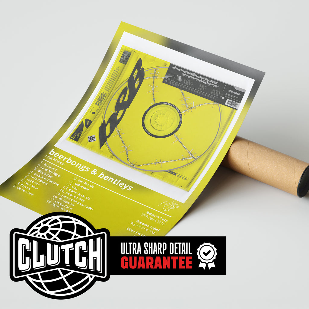 Post Malone 'Beerbongs & Bentleys' Album Poster