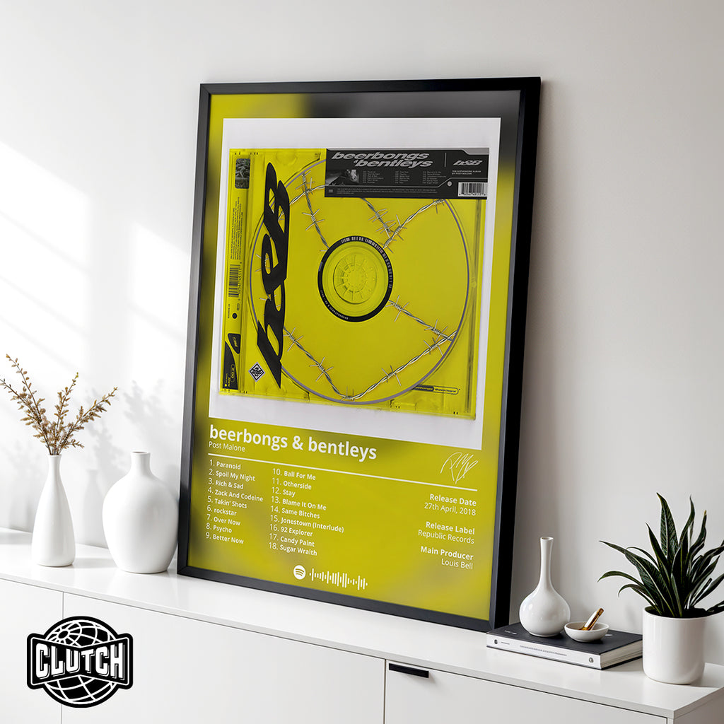 Post Malone 'Beerbongs & Bentleys' Album Poster