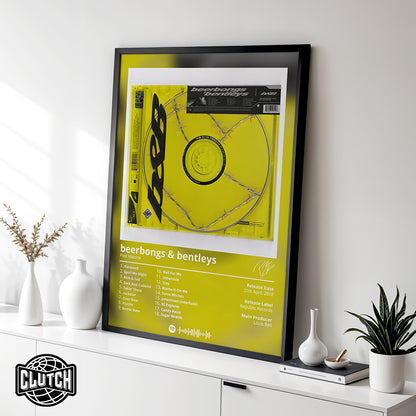 Post Malone 'Beerbongs & Bentleys' Album Poster
