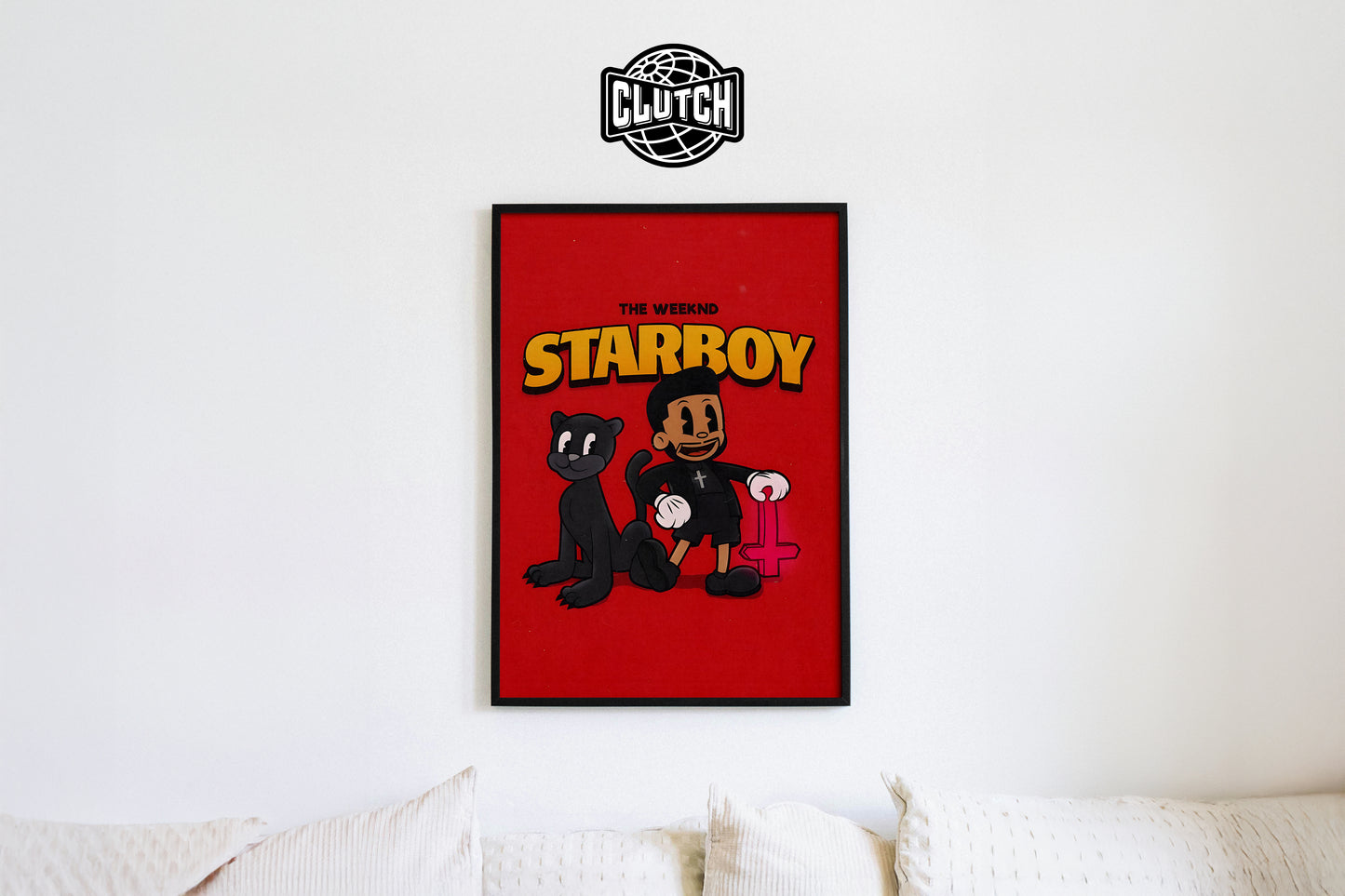 The Weeknd 'Starboy' Cartoon Poster