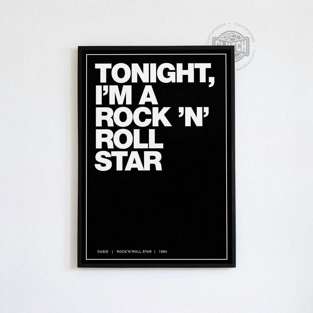 Oasis 'Rock 'n Roll Star' Lyric Poster