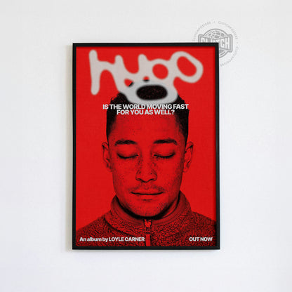 Loyle Carner 'Hugo World Moving Fast' Deep Red Poster
