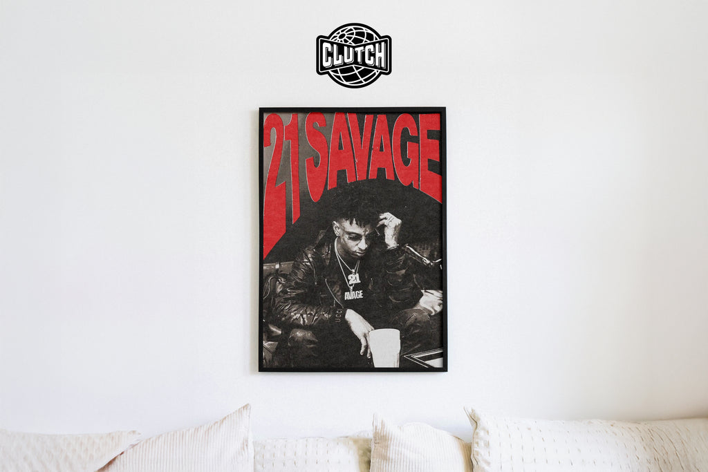 21 Savage Red Writing Poster