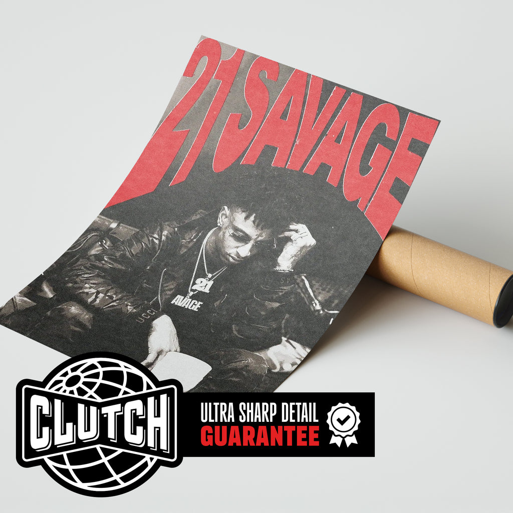 21 Savage Red Writing Poster