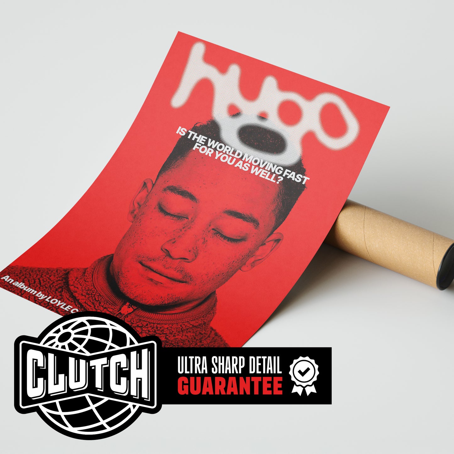 Loyle Carner 'Hugo World Moving Fast' Deep Red Poster