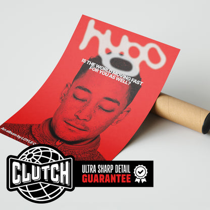 Loyle Carner 'Hugo World Moving Fast' Deep Red Poster
