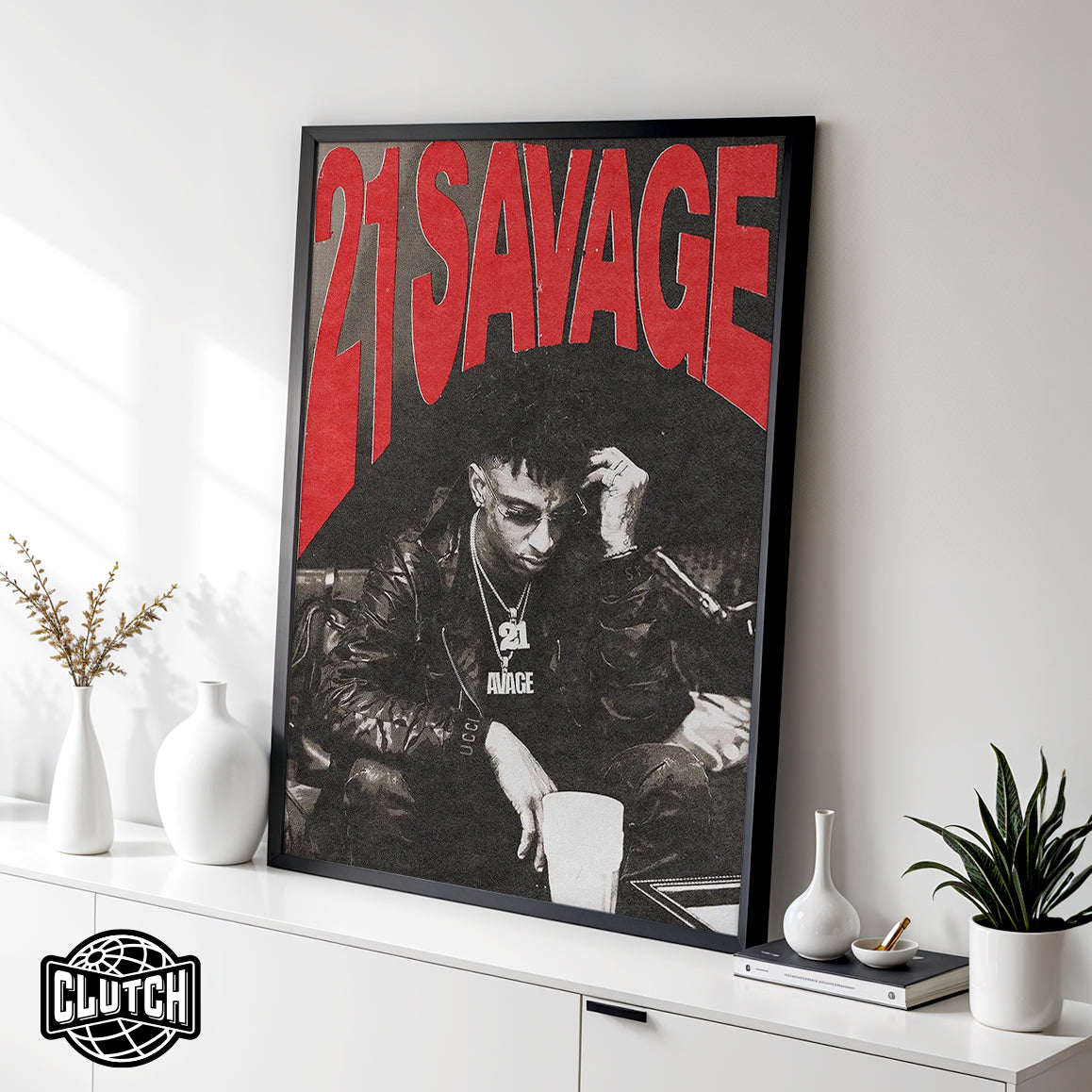 21 Savage Red Writing Poster