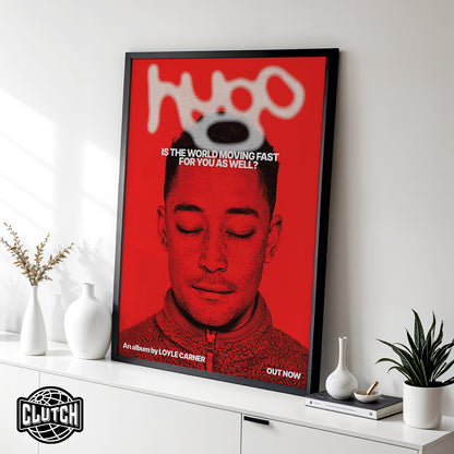 Loyle Carner 'Hugo World Moving Fast' Deep Red Poster