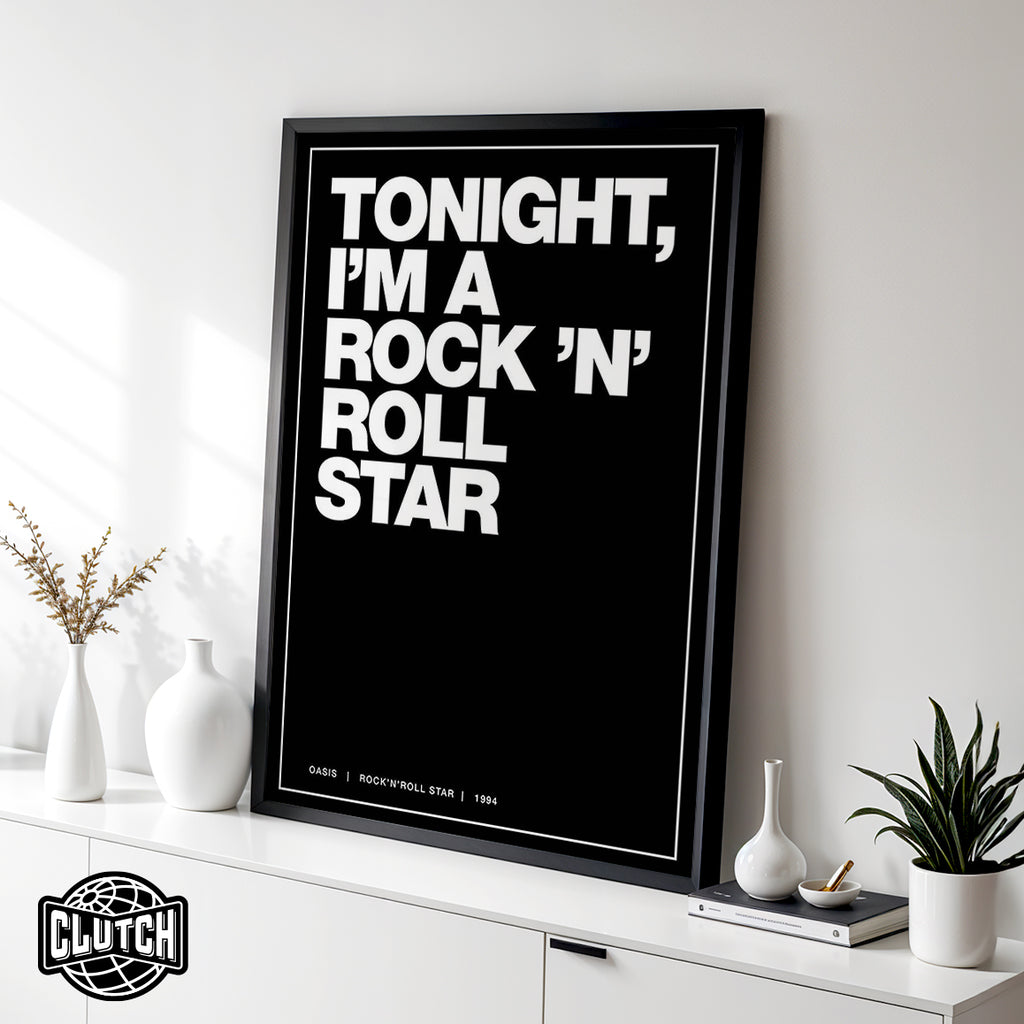 Oasis 'Rock 'n Roll Star' Lyric Poster