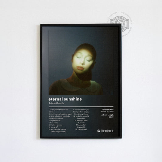 Ariana Grande 'Eternal Sunshine' (Green Portrait) Album Poster