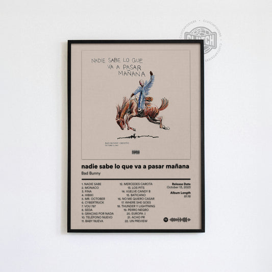 Bad Bunny 'Nadie Sabe Lo Que Va A Pasar Manana' Album Poster